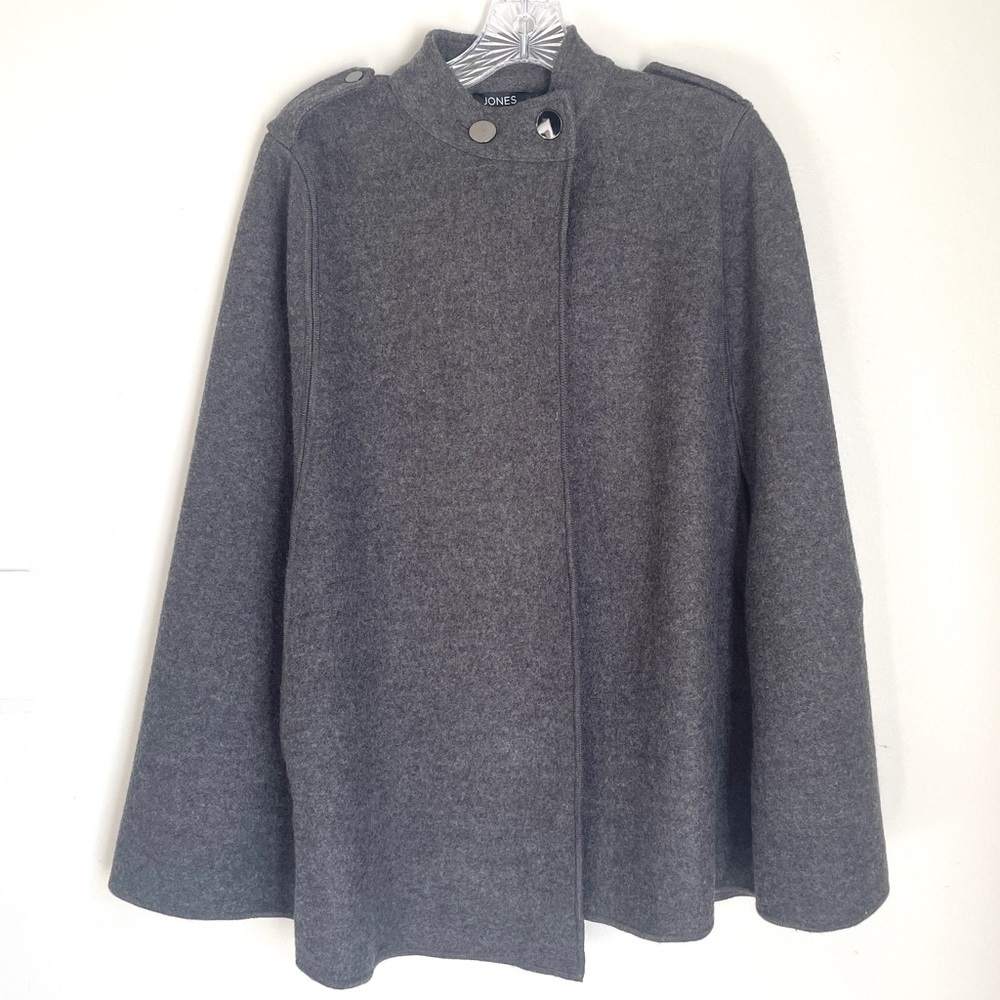 🧥 Jones New York Wool-Blend Cape / Poncho Coat – Gray – Size S